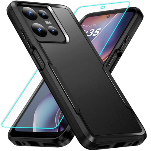 for Motorola Moto G 2025 Case with Screen Protection: Heavy Duty Protective Shockproof and Scratch Proof Cell Phone case for Moto G 5G 2025 Black