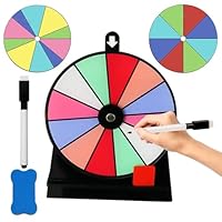 XPJBKC Glücksrad Zum Drehen, Gluecksrad Gluecksrad mit 3 Drehen, Radiergummi und Markierstift, 15*20 cm Drehrad Glücksrad Zum Selbstgestalten, Spinning Prize Wheel Glücksrad Spielzeug für Party Spiel