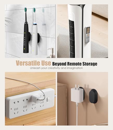 Nearockle Universal Magnetischer Fernbedienung Halterung, Silikon Fernbedienung Halterung Wand, Stark Klebender Wandhalterung fur TV/Klimaanlagen/Ventilator (5 Stück, Schwarz)