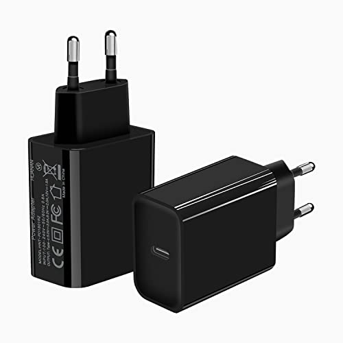 iPhone Ladegerät [2 Pack] Tinwoo USB C Ladegerät 20W PD3.0 Power Adapter USB C Stecker Schnellladegerät USB C Netzteil für iPhone14/14 Plus/14 Pro/14 Pro Max 13 12 11 SE, AirPods,iPad,Samsung(Schwarz) Cover