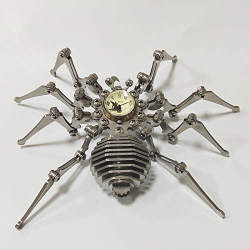 Zestaw składania puzzli metalowych 3D, mechaniczny zegar stali nierdzewnej kształcie pająka, zabawka ozdobna