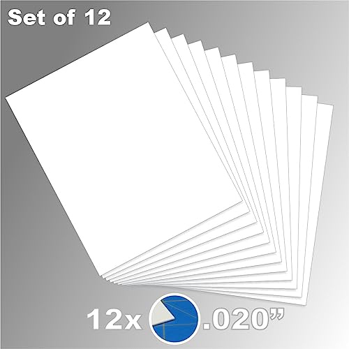 Image of LITKO Plasticard Styrene Sheets | .020 inch Modeling Plastic | White | 12 Pack | Twelve 8x10-inch polystyrene sheets | Thin & flexible - easy to cut, score & bend | For scratch building, terrain & displays
