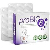 proBIO6 Probiotika Kapseln hochdosiert | Selektierte Qualitäts-Stämme | Aus der Apotheke für die Darmflora | Probiotic Darmbakterien | Ohne Inulin | 30 Kapseln Intensivkur und Monatsversorgung