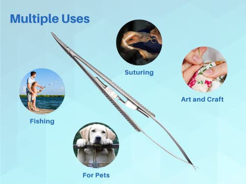 3 Pcs Castroviejo Needle Holder 5.5 Inches Curved With Lock | Dental Medical Ortho Surgical Needle Holder Locking | Veterinary Suture Restorative | Orthodontic Pliers Instruments By Wise Linkers #TOP5