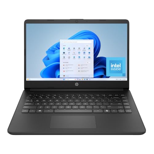 Image of HP 14 inch Laptop, HD Display, Intel N150, 4 GB RAM, 128 GB UFS, Intel Graphics, Windows 11 Home, Includes a 1-Year Microsoft 365 Family Subscription. Jet Black, 14-dq6199nr