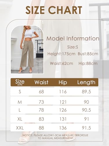 Damenhose mit Weitem Bein Kausale Büro Business Hosen für Damen mit Taschen Arbeitshosen mit hoher Taille Palazzohosen Anzughosen für Damen – Bild 6