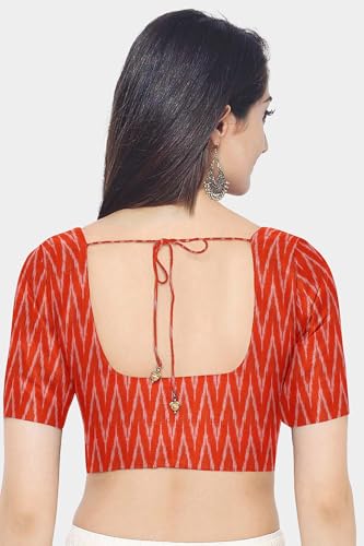 Image of Cotton Pochampally ikat unstitched blouse, Kurthi, long frock fabric material for women (1 meter, 2 meters & 3 meters)
