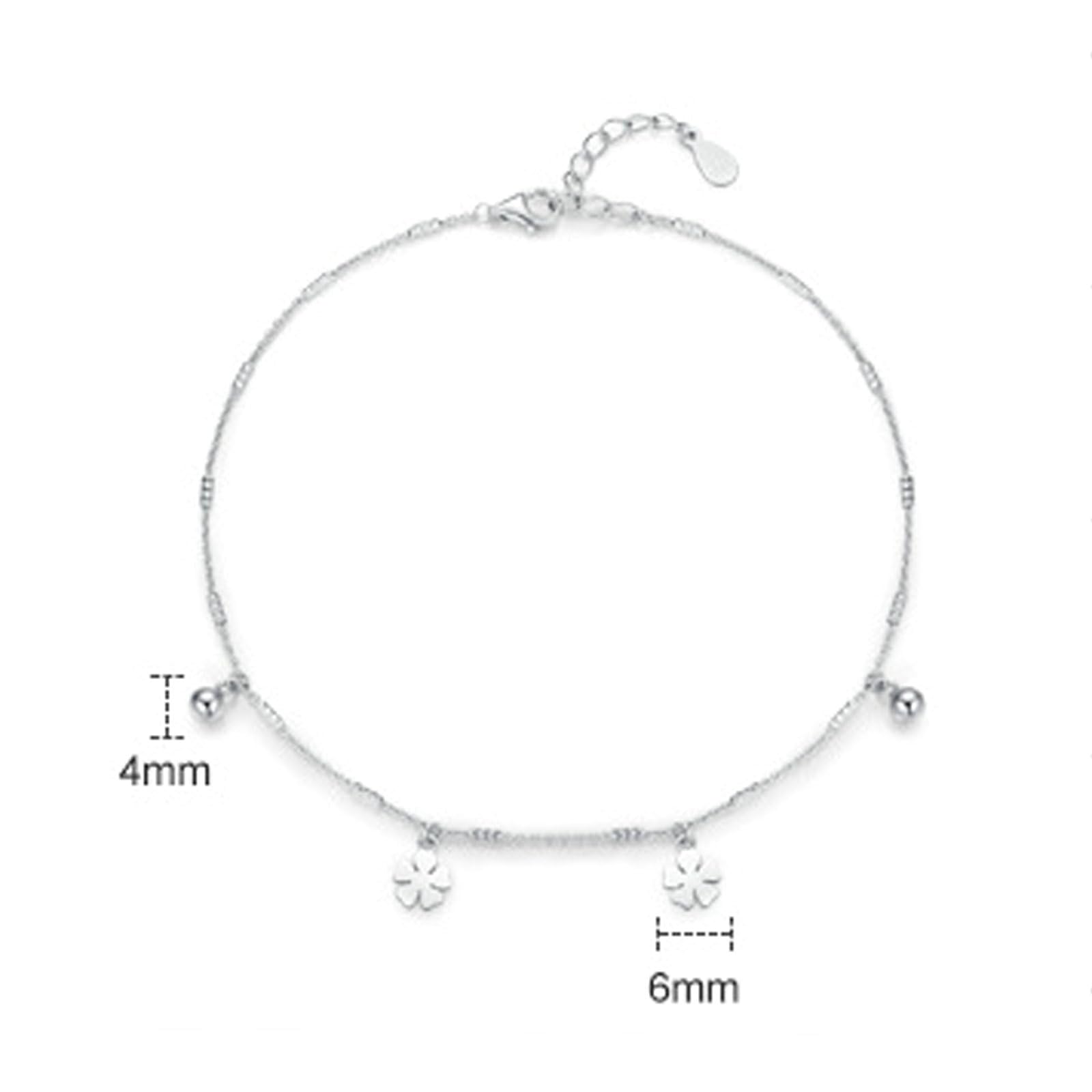 Pulsera de novia para el día de la boda, sin colgante de flor de piedras preciosas para mujer, oro blanco de 9 quilates, 14 quilates y 18 quilates