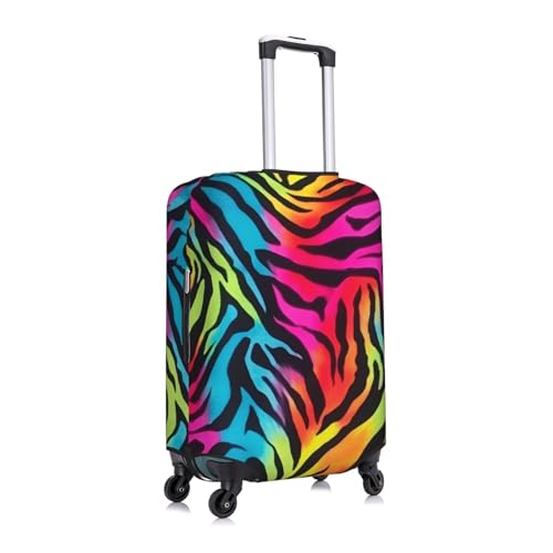 Colorful Rainbow Zebra Print Luggage Suitcase Covers Elastic Washable Luggage Protector Luggage Covers For Suitcase3