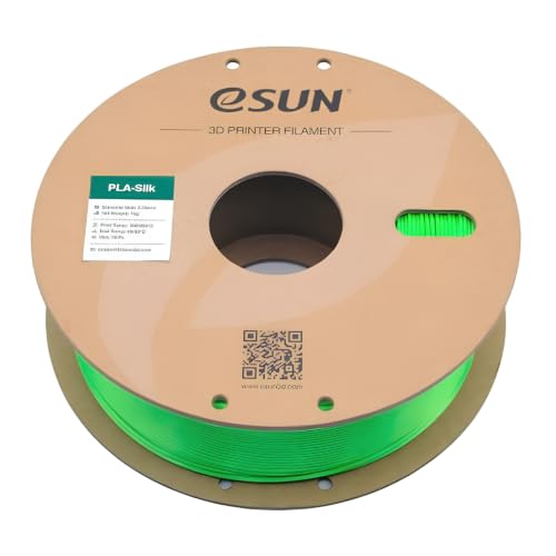 Image of eSUN 1.75mm Silk PLA 3D Printing Filament Green | Premium Silk PLA Filament for FDM 3D Printer with 1KG Net Weight Spool