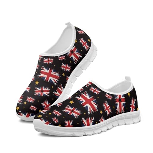 Howilath Flag Print Mens Slip on Shoes Casual Running Sneakers Anti-Skid Loafers with EVA Sole