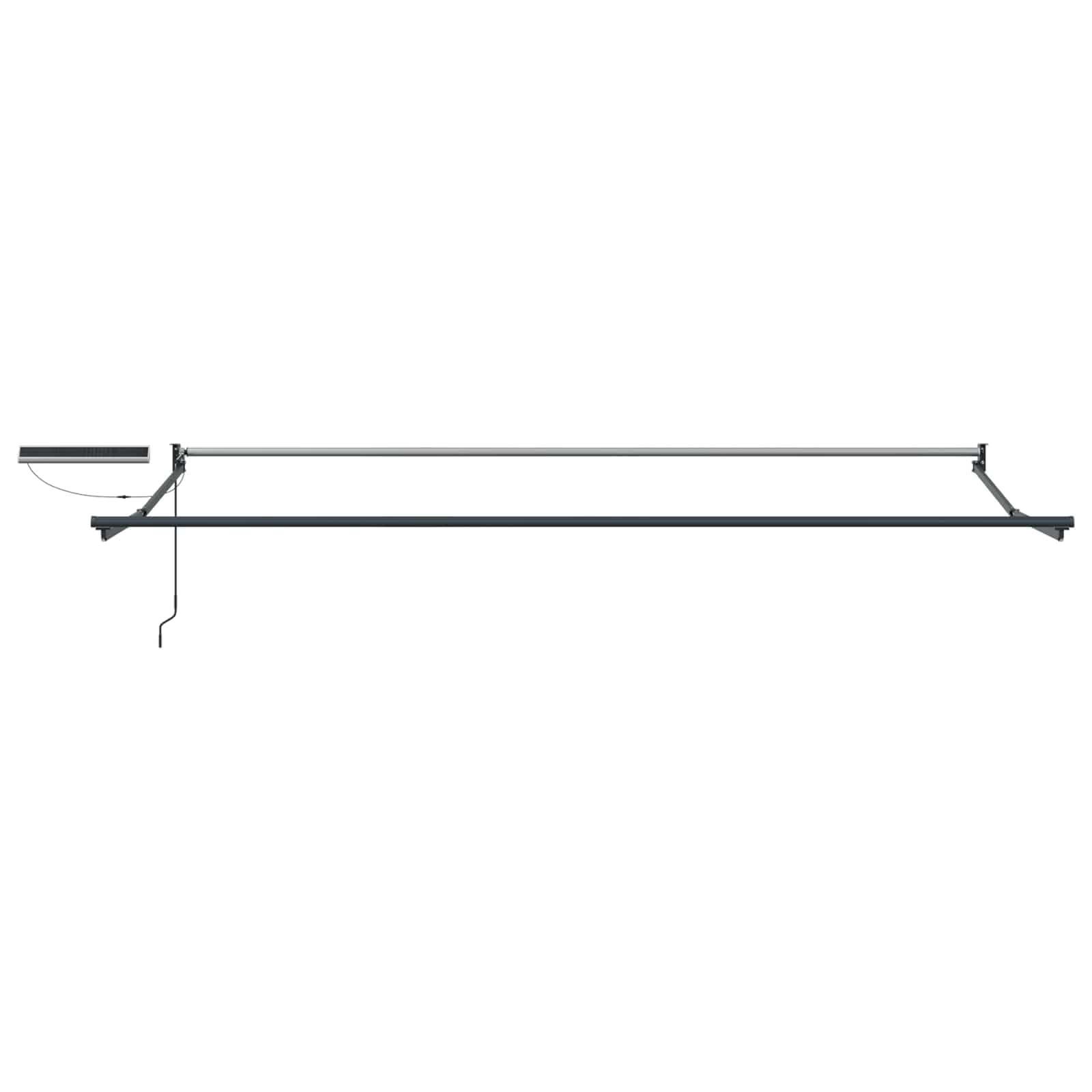 Cadre de Store rétractable électrique Anthracite 5 x 3 m en Acier avec Panneau Solaire télécommande manivelle pour ombrage extérieur Jardin terrasse Patio Protection Soleil
