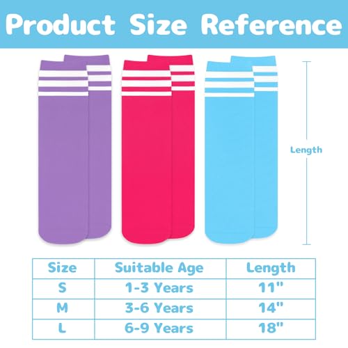 Image of Olreco 3 Pack Toddler Soccer Socks Kids Baseball Socks Boys Girls Softball Sock Youth Football Sock Athletic Accessories