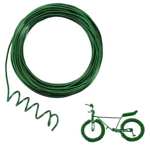 15.5 Metros de Alambre de Aluminio, Color Verde, 1.5mm de Espesor, Alambre para Escultura, Alambre Doblable de Metal para Esqueletos de Muñecas y Manualidades