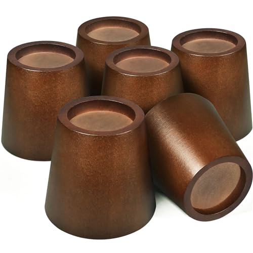 Sopicoz Wooden Bed Risers 3 Inch Round Furniture Risers Set of 6 Heavy Duty Wood Bed Lifts Risers for Bed Frame Table Sofa Couch Desk Dresser