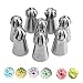 Xfaiz - Set di 8 punte per tubazioni russe, in acciaio inox, per decorare torte, cupcake, kit di decorazioni per torte, decorazioni fai da te