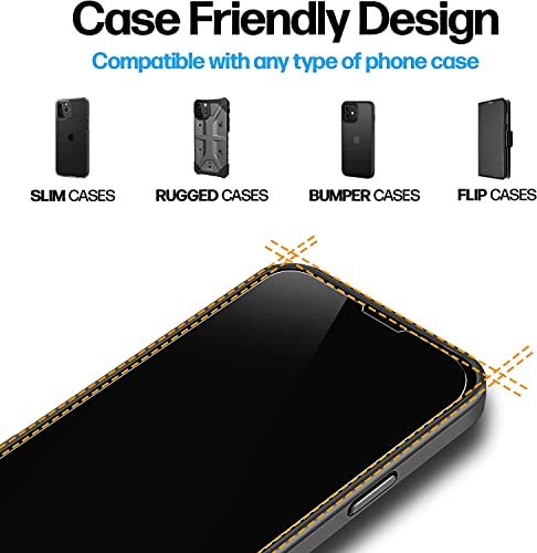 Image of STP FEEL Glass Screen Protector Designed For iPhone 14 (6.1 inch) [Edge to Edge Coverage] HD Clear, Bubble-Free, Anti-Scratch Full Protection Durable Tempered Glass - Black
