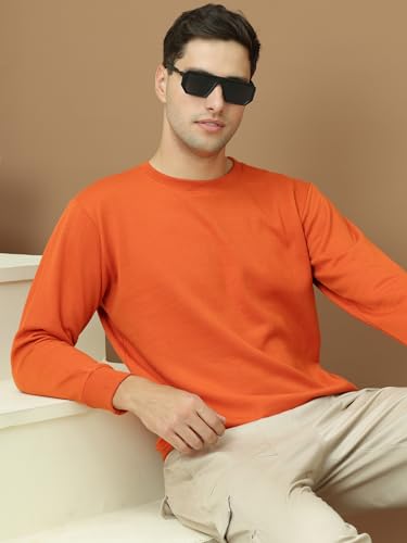 Image of Mack Jonney Fleece Regular Fit Solid Round Neck Sweatshirt for Men-MACK639877