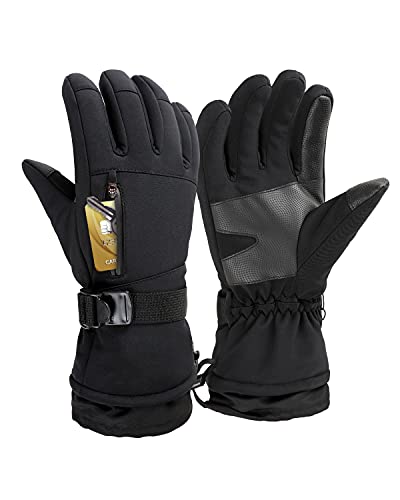 Frlozs Ski & Snow Gloves Waterproof Insulated -30Â°F 3M Touchscreen Thermal Gloves Motorcycle Warm Winter Gloves for Men & Women Snowmobile Gloves Snowboarding