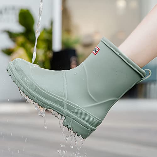 Image of Nutropa Mid Calf Rain Boots for Women, Anti-Slip Outdoor Work Rain Shoes