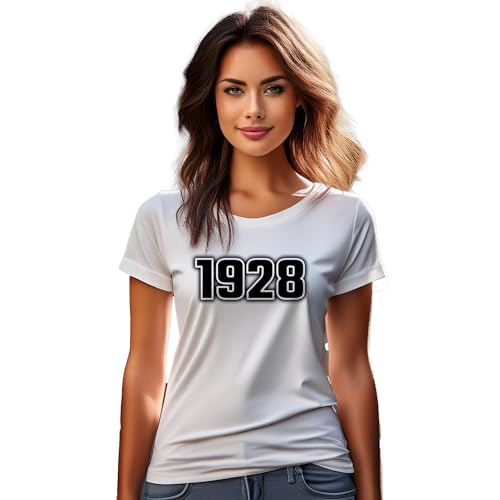 T-shirt 1928 femme blanc en coton bio vintage t-shirt col rond