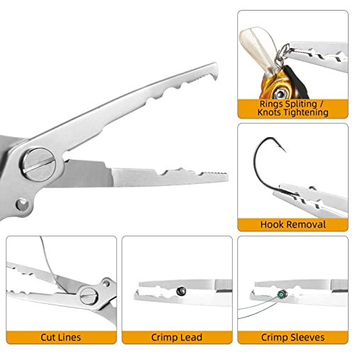 Homesen TARUOR Alicate de Pesca Tesoura Alicate de Pesca de Alumínio Multi-ferramenta Removedor de G