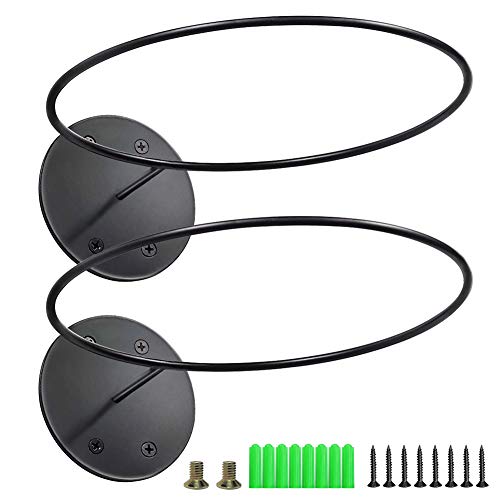 Calenzana 2 Pack Sports Ball Holders Wall Mount Display Rack for Basketball Volleyball Rugby Soccer, Steel, Black by Calenzana - Used condition - CA$11.10