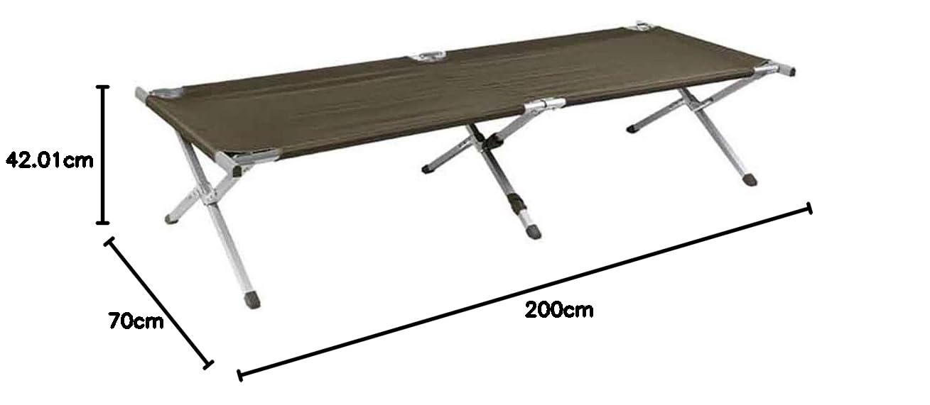 Mil-Tec Unisex – łóżko polowe dla dorosłych, typ USA, oliwkowe, 210 x 70 42 cm, UE