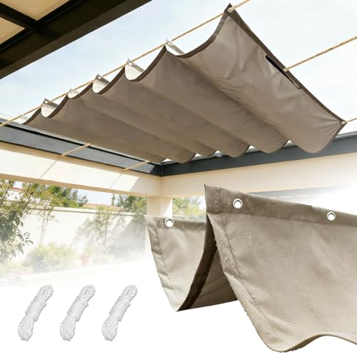 Voile d'ombrage rétractable imperméable et anti-UV à œillets rectangulaire - 2