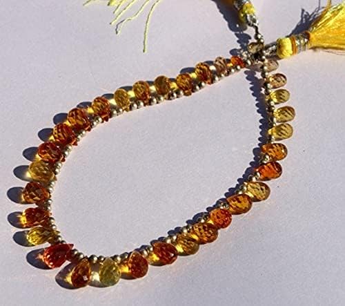 Quartz corindon jaune perles gouttes facettées LKBEADS 3x5-5x10mm