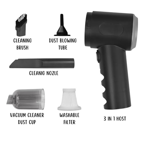Image of [𝟏𝟓 𝐘𝐄𝐀𝐑𝐒 𝐖𝐀𝐑𝐑𝐀𝐍𝐓𝐘 3 in 1 Portable Wireless Vacuum Cleaner with Blower | Rechargeable Mini Cleaning Machine for Car, Home & Office | Powerful Suction & Lightweight Design