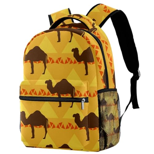 Sac à dos d'école imprimé chameaux égyptiens multicolore 29.4x20x40cm