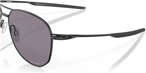 Miniatura 6 de Oakley Gafas de sol para hombre, montura negra satinada, lentes polarizadas gris Prizm, 57MM