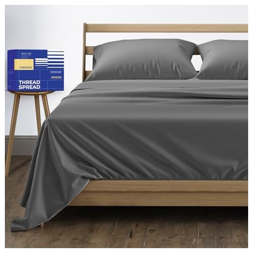 The Ultimate Guide to Dreamy Nights: The 15 Best High Thread Count Sheets for Ultimate Comfort THREAD SPREAD 100% Egyptian Cotton Sheets Queen Size - 1000 High Thread Count, 4 PC Luxury Hotel Sheets for Queen Bed, 16" Deep Pocket Sateen Soft Cooling Bedding Sets - Dark Grey