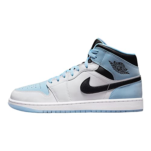 Nike Air Jordan 1 Mid Men's Shoes White/Ice Blue-Black DV1308-104 13
