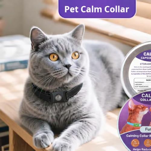 Image of FurLife Pet Calming Pendant - Waterproof Collar Tag for Dogs & Cats | Suitable for All Breeds - (Black)