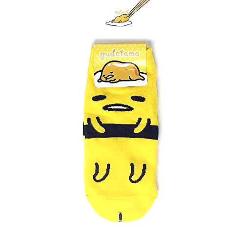 Gudetama Face Low Ankle Cut No Show Fashion Character Socks (One Size)