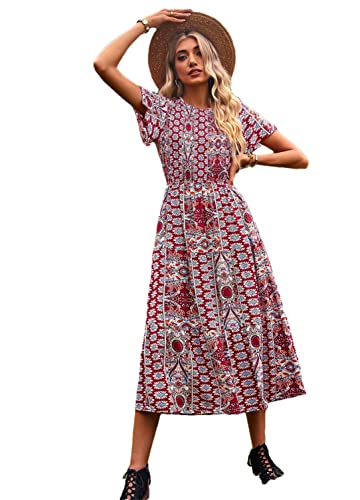 Robe d'été style bohème vintage Adhdyuud libérez votre féminité