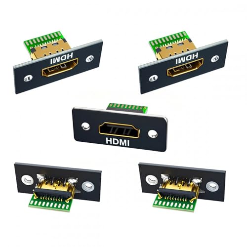 CY Conector 5 Piezas/Juego DIY OEM HDMI 8K Tipo A Conector Hembra receptáculo con Montaje en Panel Tipo Soldadura