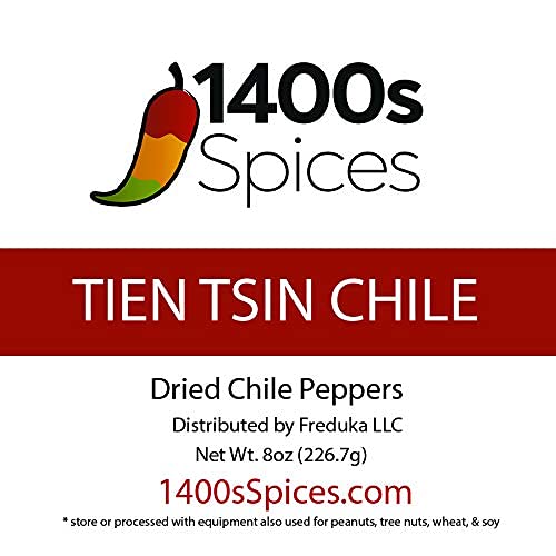 8oz Chili Tien Tsin Whole. Dried Chinese Red Peppers for Hunan or Szechwan Cooking – Ideal for Asian, Thai, Indian, Mexican Dishes by 1400s Spices - Thumbnail 4