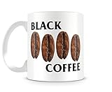 Black Coffee Flag 11oz Ceramic Coffee Mug by Cotton Cult