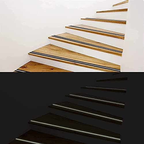 Image of Renesmee Grip Tape - Heavy Duty Anti Slip Tape for Stairs, Waterproof Safety Non Skid (16.4 inch Long and 2 inch Wide, Black with Glow in The Dark Strips)
