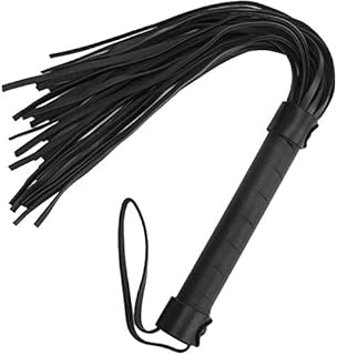 Zhichengbosi 40 cm Riding Crop, Black Faux Leather Paddle Horse Crop and Riding Whip