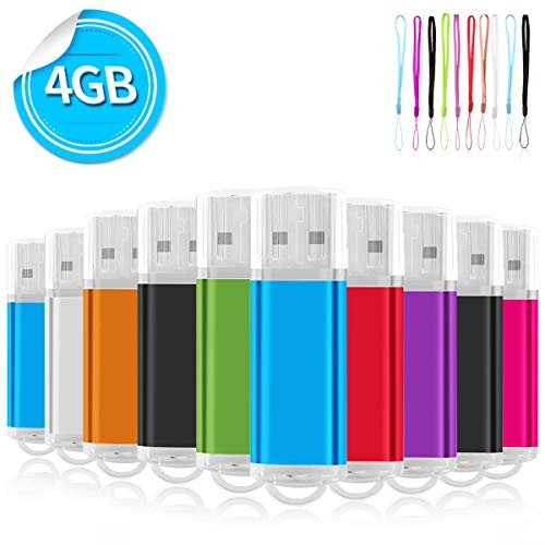 4GB USB Flash Drives 10 Pack EASTBULL USB 2.0 Thumb Drives Memory Sticks
