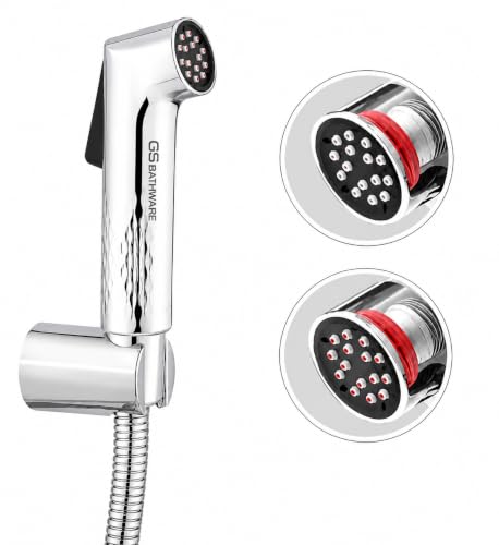 Image of Jauqar Premium Plus Health Faucet Complete Set | 1 Meter SS Hose Pipe & Wall Hook | Self Cleaning Jet Spray for Toilet | High Pressure Bidet Sprayer | NeverBlock AutoClean Nozzles