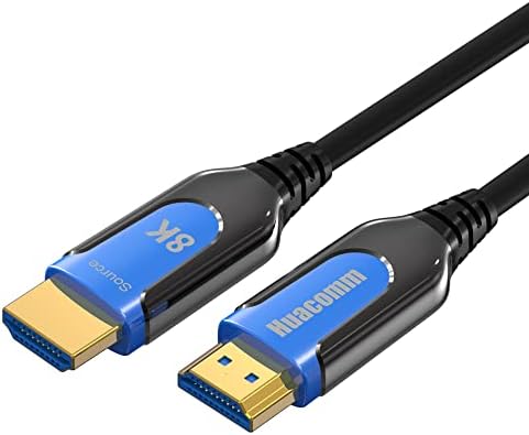 Fiber Optic Hdmi 2.1 Cable 8K 50 Feet, Supports 8K@60Hz 4K@120Hz, 48Gbps, Dynamic HDR,ARR, Dolby Atmos, HDCP 2.2 & 2.3, Compatible with Apple-TV, PS5, PS4, Xbox One Series X, RTX 3080 3090