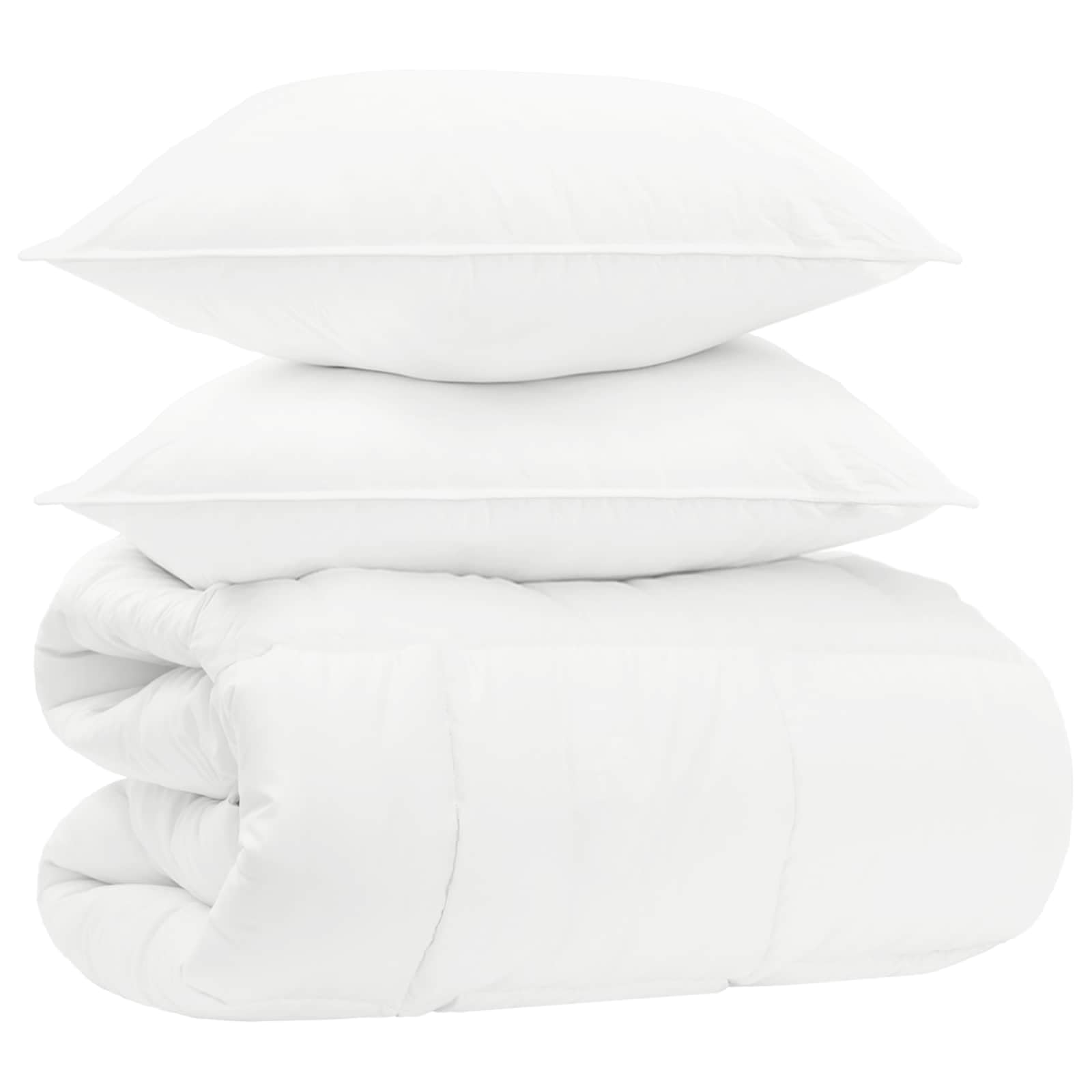 Bettdecken Set Weiß 140 x 220 cm aus Baumwolle und Bambusfaser mit Polyesterfüllung, atmungsaktive Steppdecke, Einziehdecke für Schlafzimmer und Gästezimmer, weich, pflegeleicht