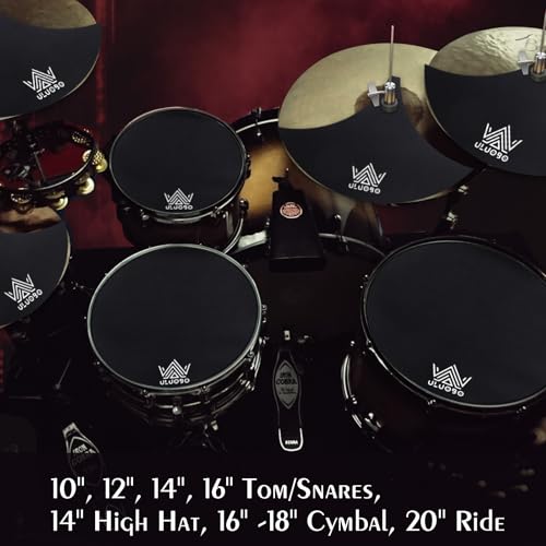 Drum Mute Pads, Drum Silencer Pads Set 12 Pieces with Drum Dampening Pads and Cymbal Mufflers Pads - Thumbnail 2