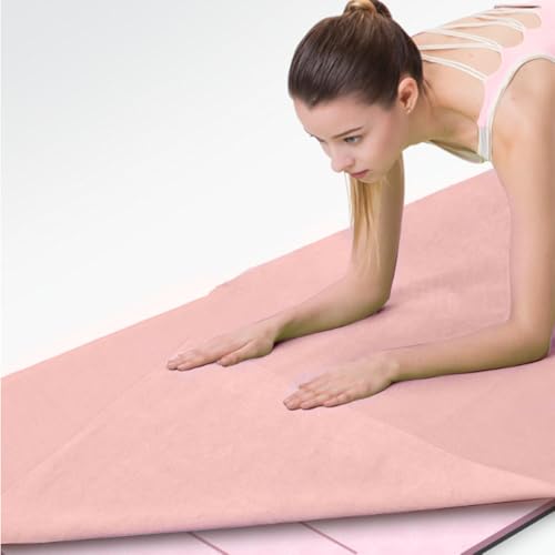 Yoga Towel Yoga Mat Towel Non Slip Hot Yoga Towel Quick Dry Fitness Mats Towel Ultra Soft and Sweat Absorbent Grip Dot Washable Grip Towels With Free Mesh Carry Bag - Image 3