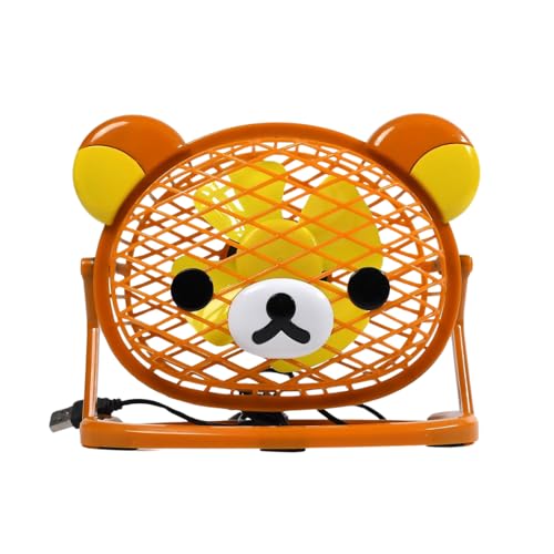 Image of ATEVON Cute Teddy Bear USB Fan - Portable Mini Desk Fan for Kids, Home, Office, Car & Study Table - Adjustable Silent Cooling Fan for Personal Use